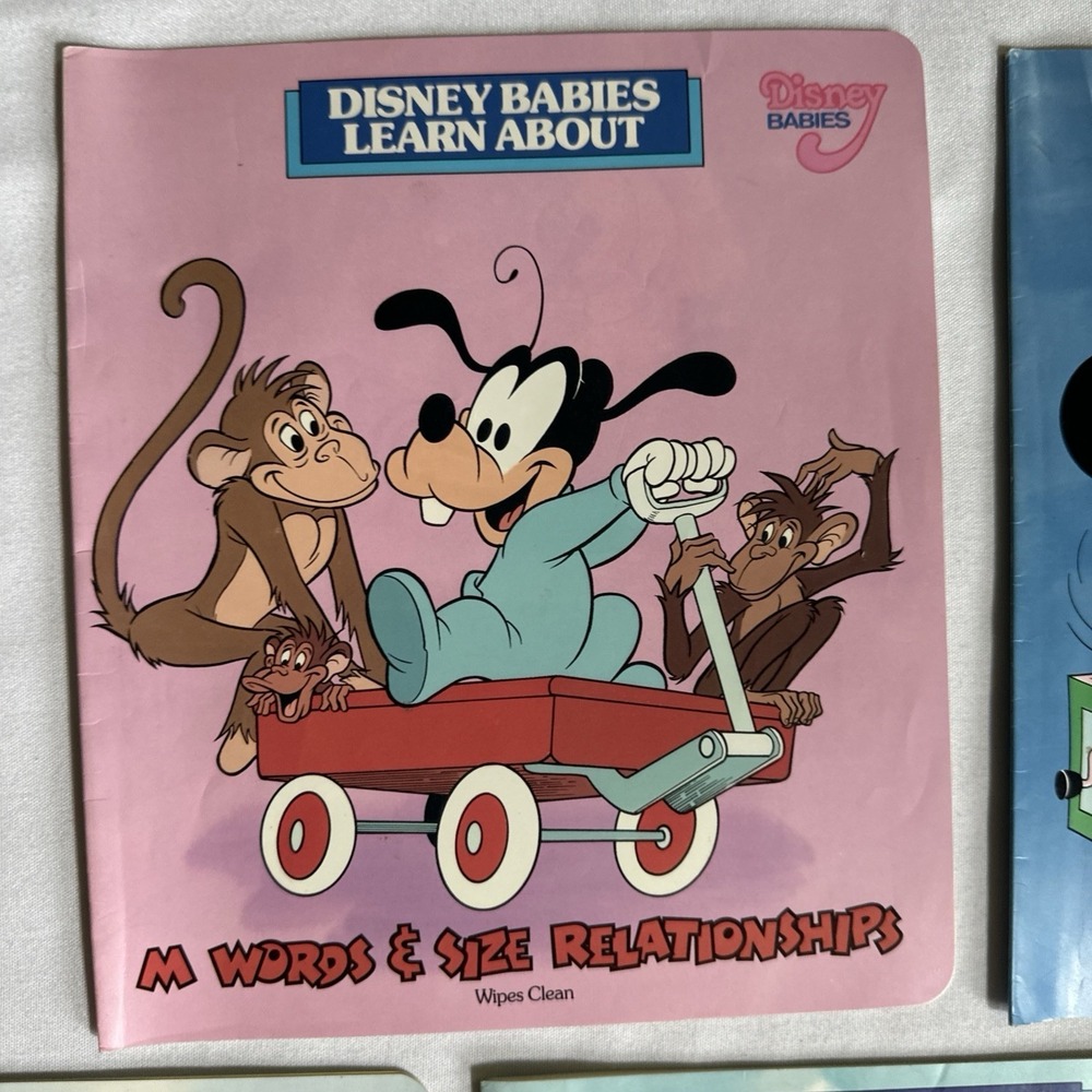 Vintage Disney Babies Learn About Soft Cover Wipe Clean Book Lot of 15 1987-1990 - Picture 2 of 16